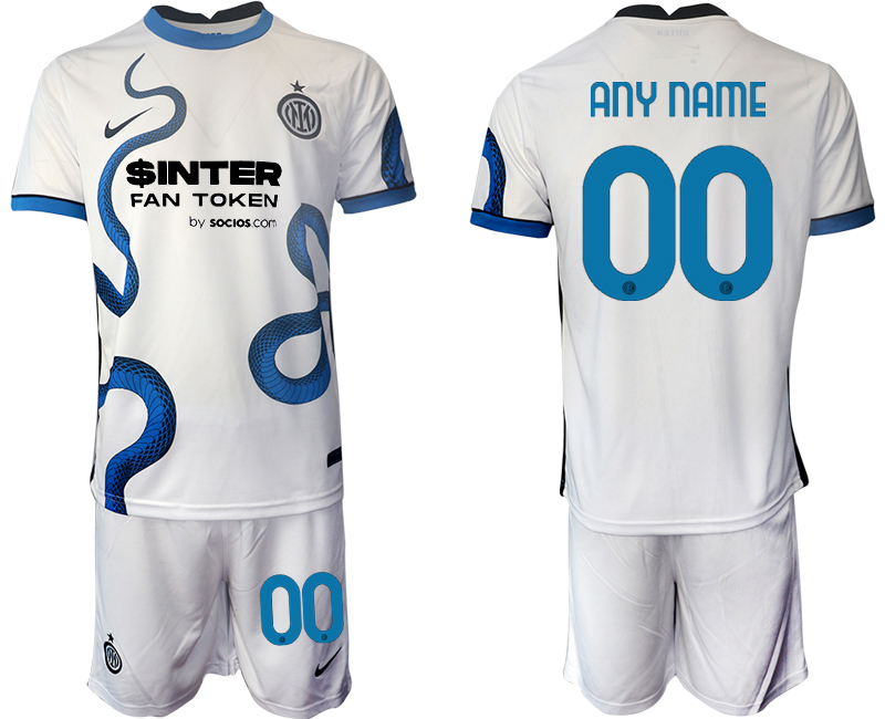 Men 2021-2022 Club Inter Milan away white customized Soccer Jersey->inter milan jersey->Soccer Club Jersey